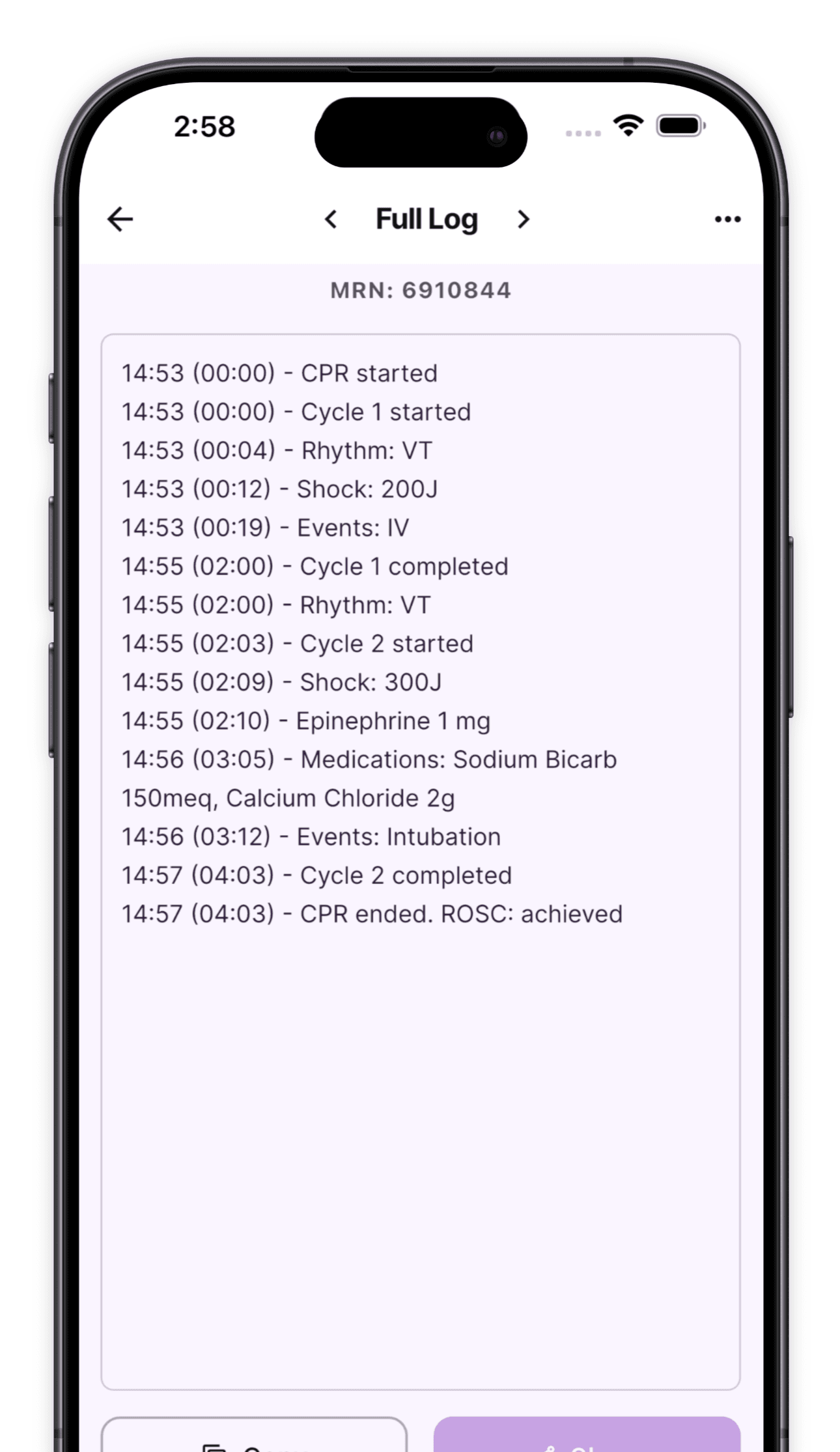 Flatliner app showing time saving notes feature